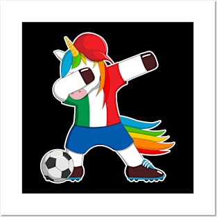 Italy Football Unicorn Team Dabbing Italia italian Posters and Art